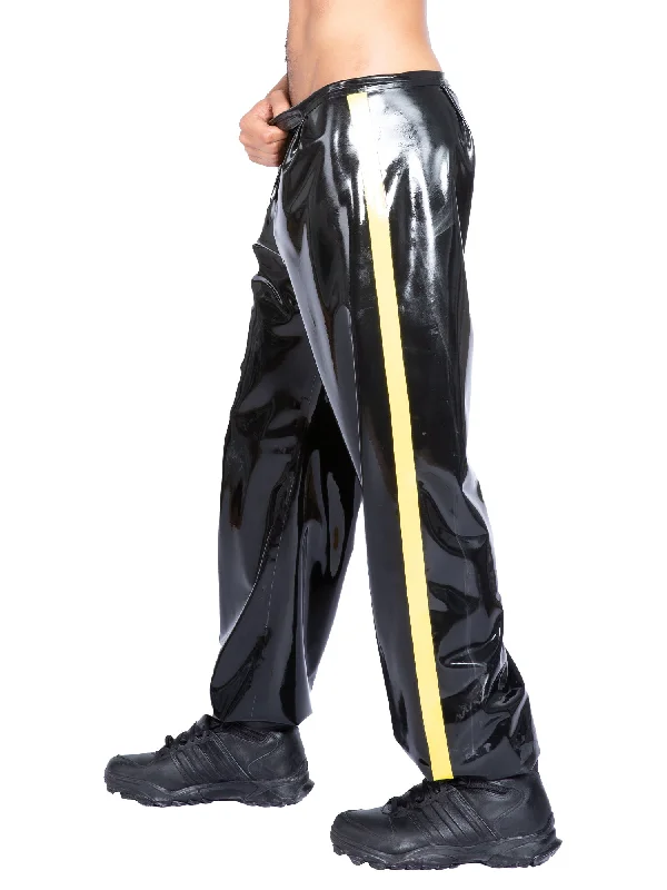 latex-joggers-with-yellow-stripes