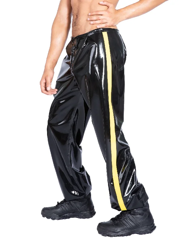 latex-joggers-with-yellow-stripes