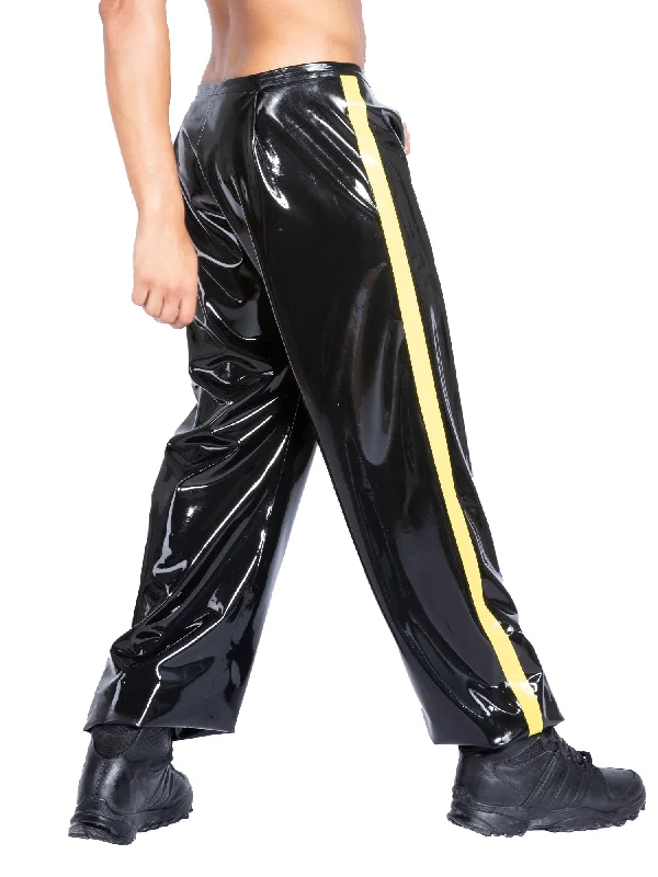 latex-joggers-with-yellow-stripes