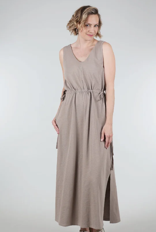 Drawcord Waist Maxi Dress, Driftwood