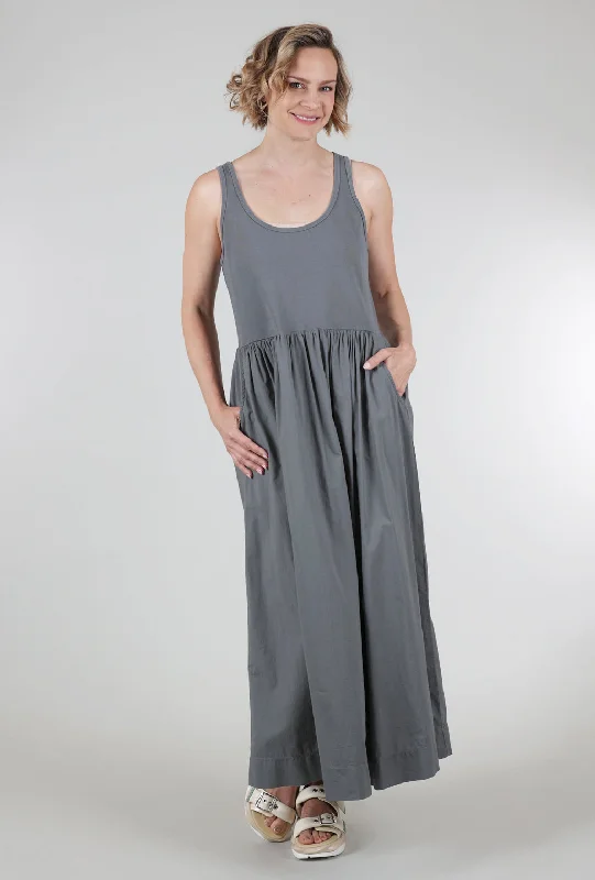 Mixed Media Maxi Dress, Granite