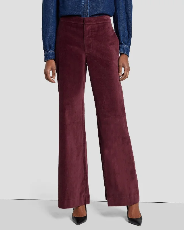 Modern Dojo Velvet Trouser in Winetasting