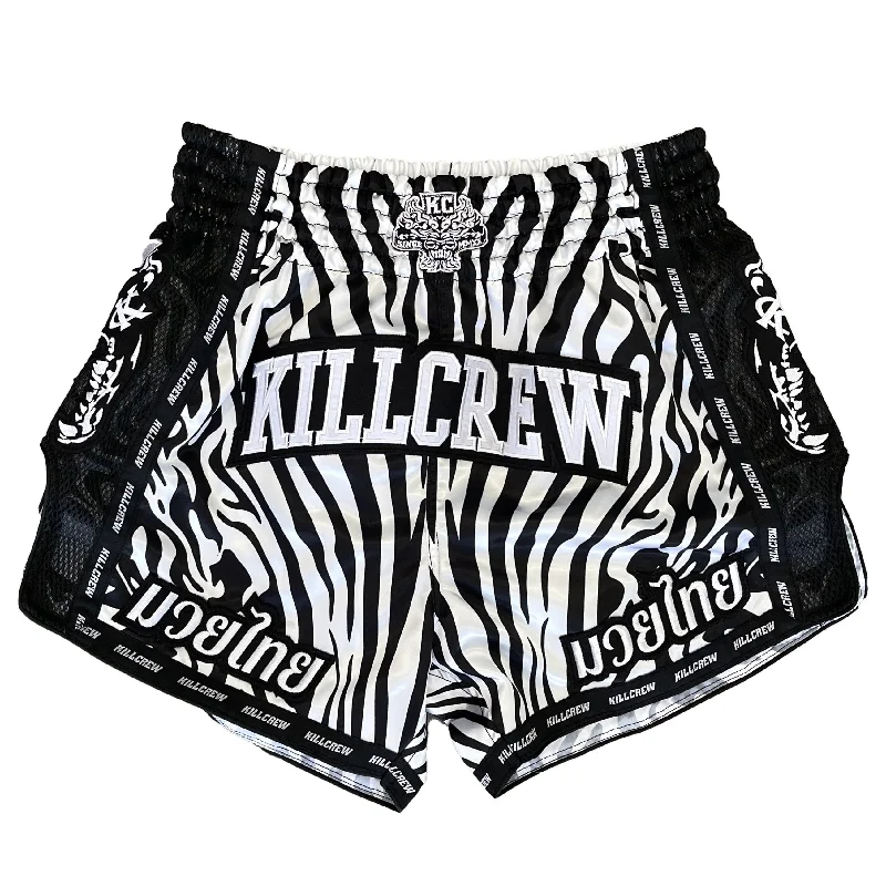 MUAY THAI FIGHT SHORTS - ZEBRA