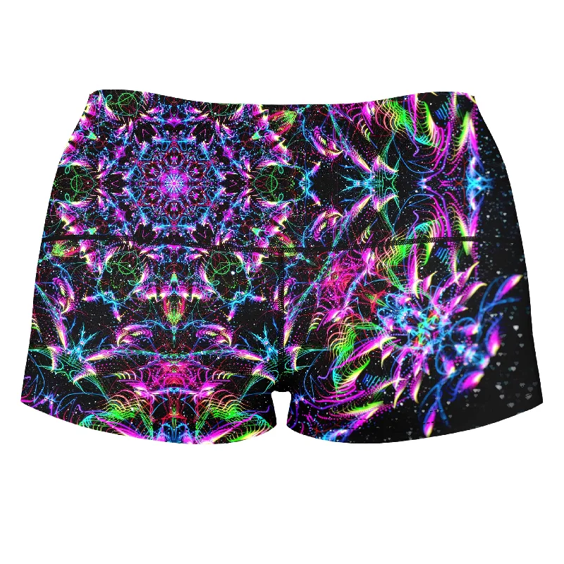 purp-geometric-high-waisted-womens-shorts