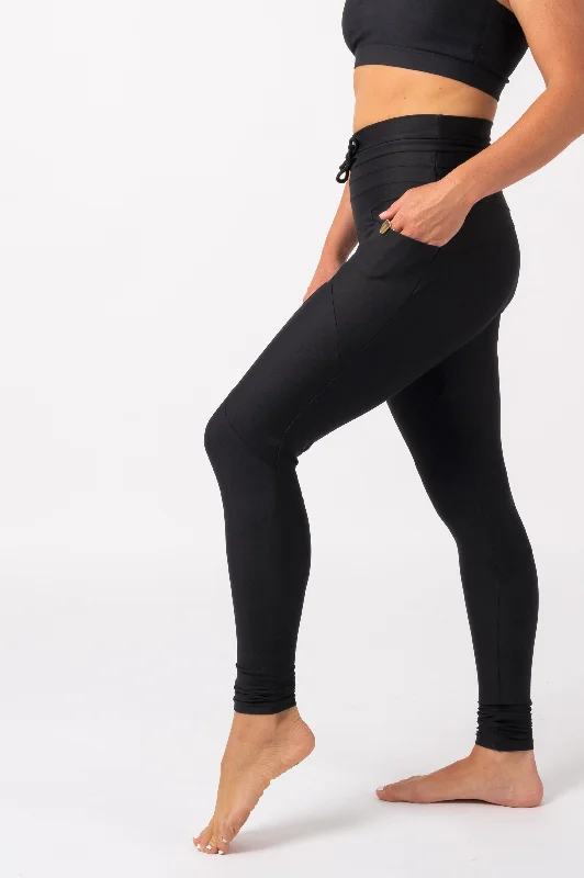 Black Performance - Pocket Booty Shaper Drawstring Leggings