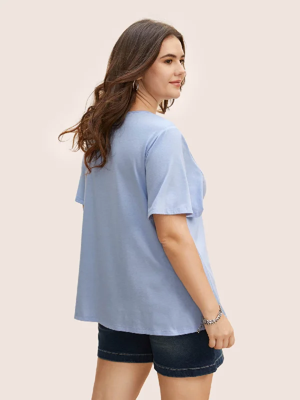 round-neck-shirred-ruffle-sleeve-t-shirt