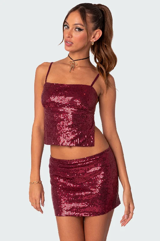 Cosmo Open Back Sequin Top