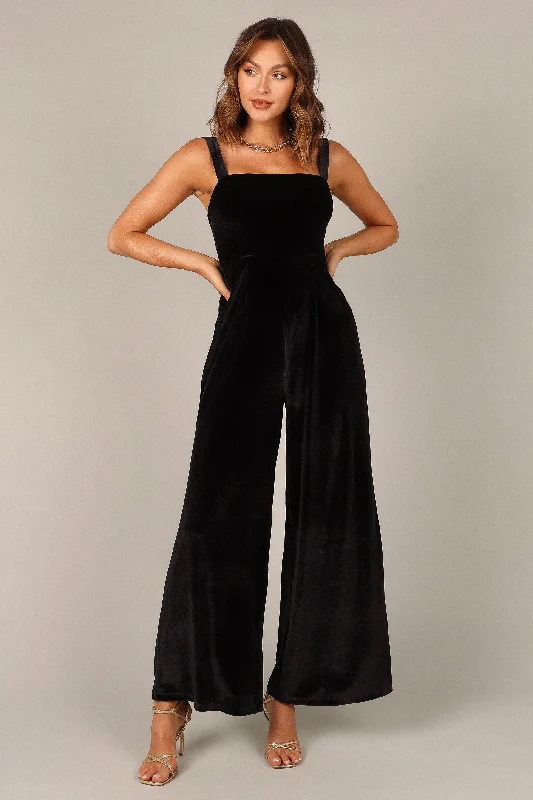 Scarlette Velvet Jumpsuit - Black