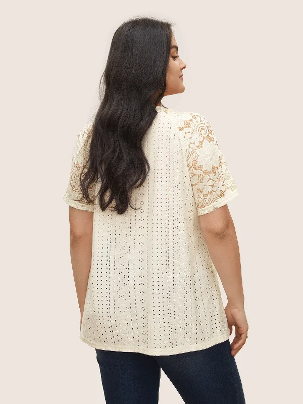 solid-broderie-anglaise-lace-raglan-sleeve-t-shirt