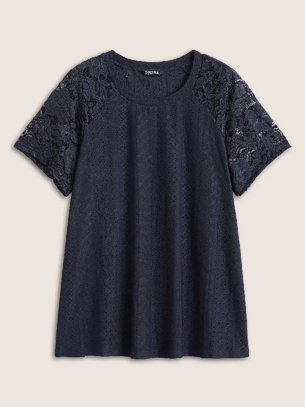 solid-broderie-anglaise-lace-raglan-sleeve-t-shirt