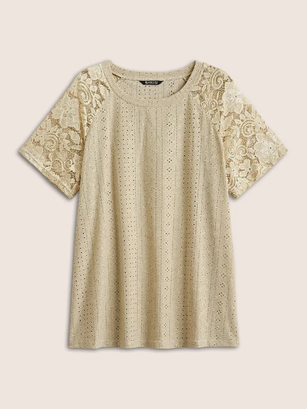 solid-broderie-anglaise-lace-raglan-sleeve-t-shirt