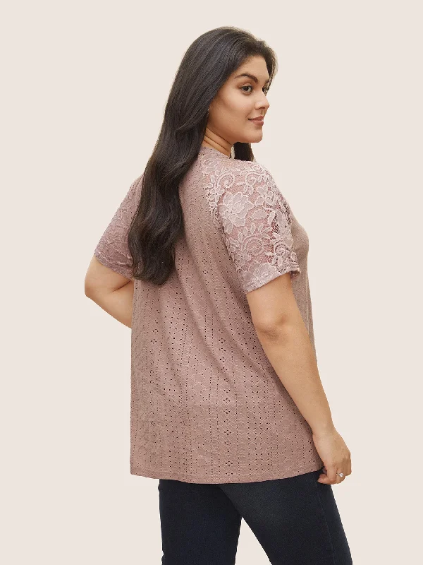 solid-broderie-anglaise-lace-raglan-sleeve-t-shirt