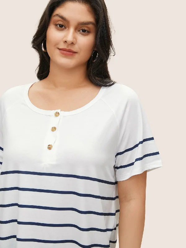 striped-print-raglan-sleeve-button-up-t-shirt