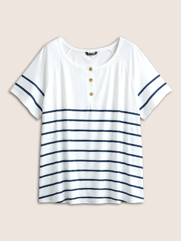 striped-print-raglan-sleeve-button-up-t-shirt