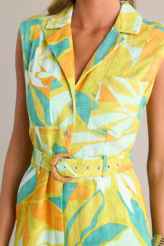 sunset-glow-lime-green-tropical-print-belted-jumpsuit