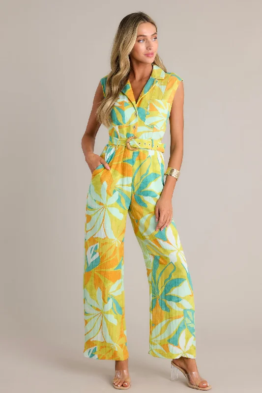 sunset-glow-lime-green-tropical-print-belted-jumpsuit