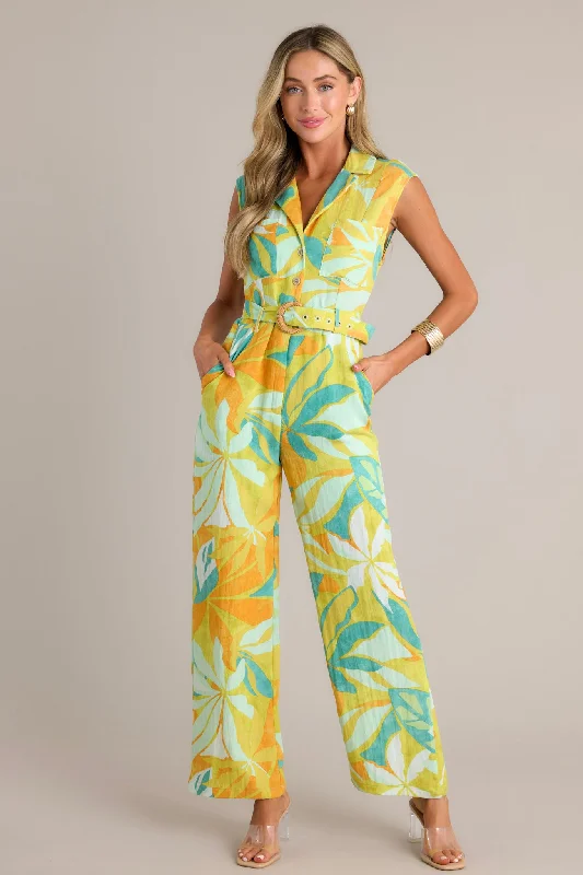 sunset-glow-lime-green-tropical-print-belted-jumpsuit