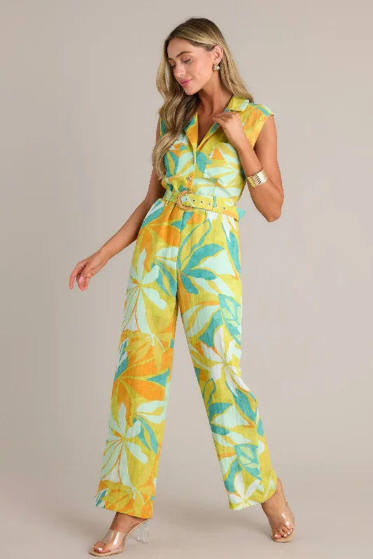 sunset-glow-lime-green-tropical-print-belted-jumpsuit