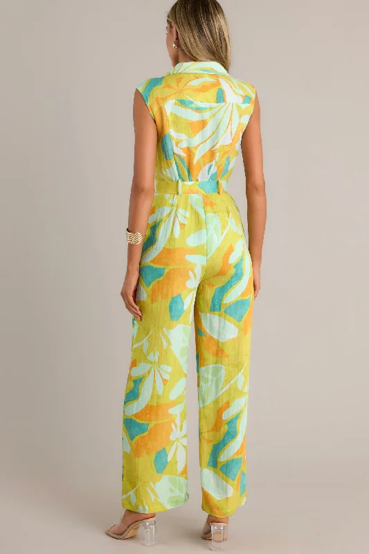 sunset-glow-lime-green-tropical-print-belted-jumpsuit