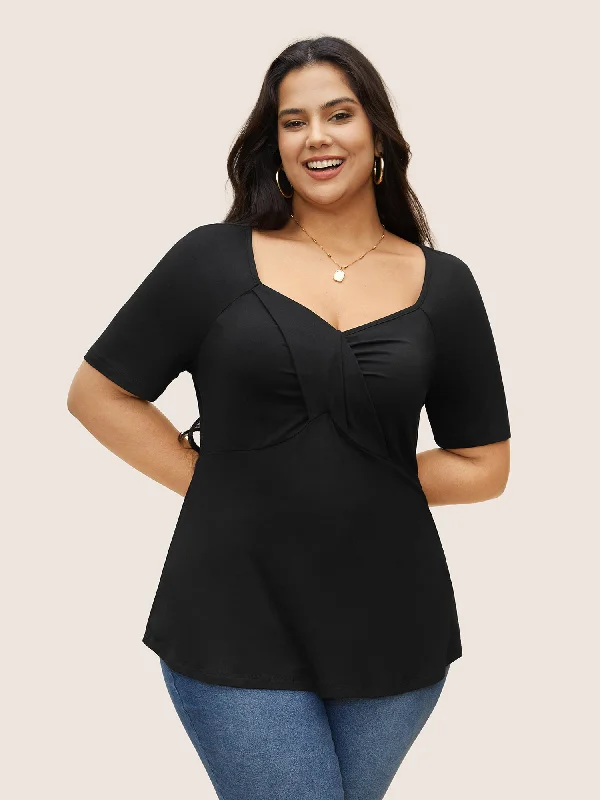 Supersoft Essentials Deep V Neck Ruched T-shirt