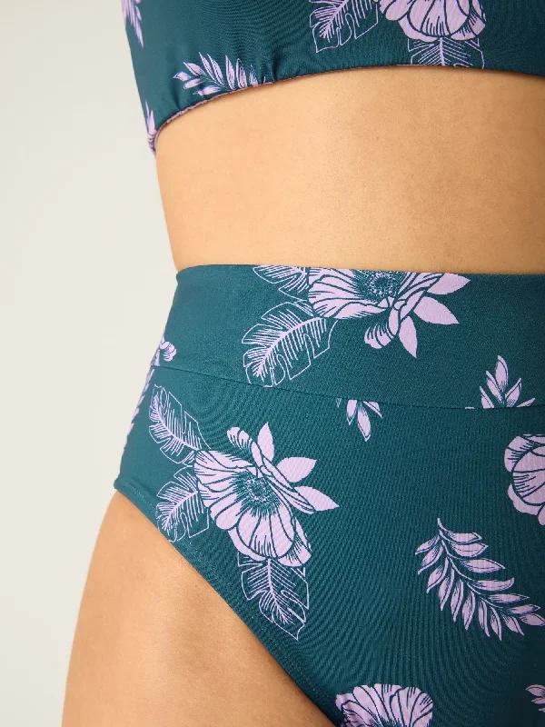 Swimwear Hi-Waist Cheeky Brief Light-Moderate Midnight Tropic Print